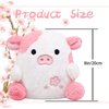 LMTGLDT Pink Cow Plush Doll, Kawaii Cow Stuffed Animals Sakura Plush Cow Hugging Cow Pillow, Cute Pink Cow Plushie Toy for Kids Girls Boys Birthday Gifts