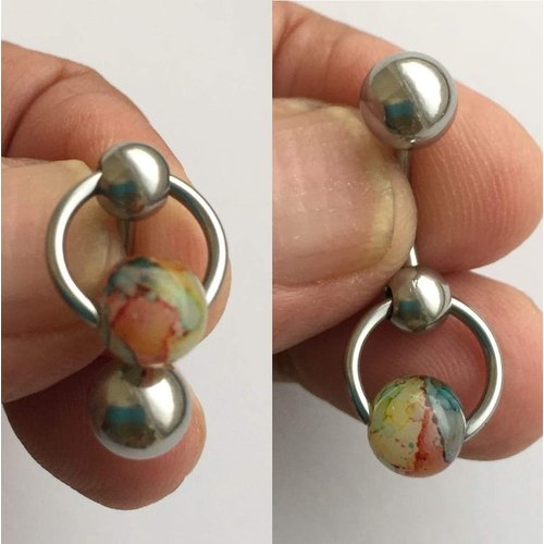 NAVIKO Multi Color Glass Ball Door Knocker VCH Piercing Barbell