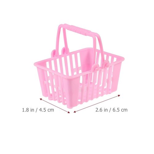 Toddmomy Mini Toys Shopping Cart 20Pcs Mini Shopping Basket Mini Shopping Basket Small Retail Shopping Basket Grocery Basket with Handles for Girls Age 4-5 (Girls Age 4-5 Furniture Dolly