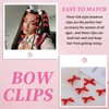 COMNICO 20PCS Bow Hair Clips Mini Bowknot Metal Barrettes Hair Accessories Twist Tie Silky Satin Hair Ribbon Cute Non-slip Hairpins for Women Girls Teens Kids(Red)