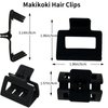 Makikoki Matte Claw Hair Clips, 8Pcs Elegant Medium Rectangle Clips for Women and Girls, Strong Grip Perfect for Thin and Thick Hair in Beige, Yellow, Brown, Black