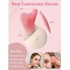 Rena Chris Gua Sha Facial Tools-Fuller, Ergonomic Rose Quartz Jade Gua Sha Stone for Face Massage,Jawline Sculpting and Puffiness Reducing, Skin Care Massager(Pink)