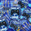 81 Pcs Video Game Party Supplies - 7th Birthday Video Game Party Decor Dinner Plates Napkins Video Game Tablecloth Forks Gaming Party Pack for Kid Boy 7th Birthday Party, Serves 20 (7th)