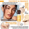 2 Pcs Mineral Sunscreen Setting Powder SPF50 PA++ for Face,Long-Lasting Oil Control Sunscreen Brush Powder,Matte Transparent Facial Powder Sunscreen,All Skin