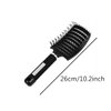 Curved Vented Styling Hair Brush, 2PCS Anti Frizz Hair Detangling Brush, Vent Hair Brush, Curved Anti Static Styling Tool for Wet Hair or Dry Hair(Black,White)