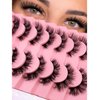 7 Pairs Cat-Eye Lashes Flu-ffy 18mm Curly Eyelashes Thick Volume Dramatic Fox Eye Lashes,that Look Like Extensions Lashes Wispy Faux Mink False Eyelashes Natural Look(Z31)
