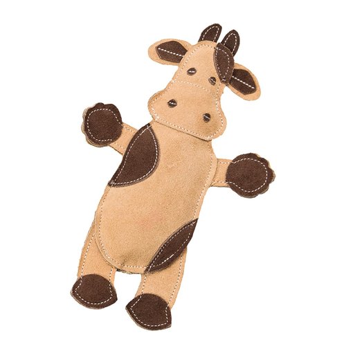 SPOT Dura-Fused Leather Barnyard Animals - Stuffed Dog Toy with Squeaker, Real Leather & Jute Fabric, For Light to Moderate Chewers, Great for Adult Dogs and Puppies - 11in, Assorted Styles, 1 Piece