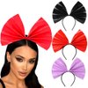 Fdesigner Red Bow Headband Big Bow Headbands Bowknot Hair Band Christams Women Bows Headpiece Festival Cute Hair Hoop for Holiday Cosplay Costume Gift (Red)