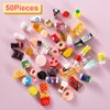 50 Pcs Miniature Food Drink Bottles Soda Pop Cans Pretend Play Kitchen Game Party Accessories Toys Hamburg Cake Ice Cream for 1/12 Doll House (25Food+25Drink)