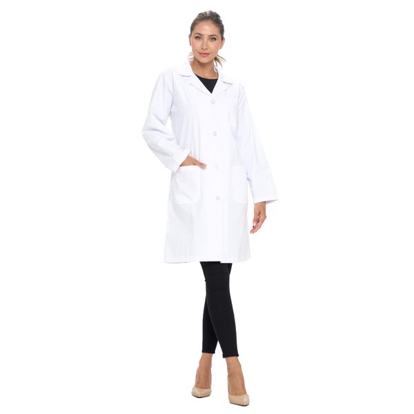 Natural Uniforms Unisex 40 inch Lab Coat Long Sleeve Professional Medical Coat, White (Medium)
