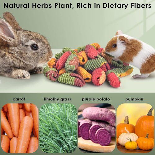 ERKOON Chinchilla Treats, Chew Toys for Teeth for Rabbit Guinea Pig Gerbil Rat Dwarf Hamster (Treats)