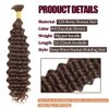 Labamiya Curly Braiding Human Hair Chocolate Brown 100g 16 Inch Deep Water Wave Bulk Human Hair for Braiding No Weft Brazilian Virgin Deep Curly Human Hair Extensions