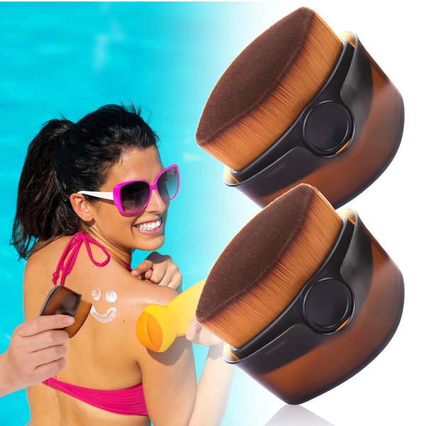 Palksky Self Tanner Brush,3Pcs Sun Tanning Brush for Self Tan, Self-Tanning Applicator for Face & Body, Tan Lotion Buddy Applicator Kabuki Brushes (2Brush + 1Cleaning Mat)
