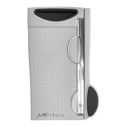 Tim Holtz Mini Paper Cutter - Small Portable Guillotine Paper Trimmer for Crafts, Photo Paper, and Card Making - 6.25 Inch Cutting Length with Ruler and Grid Lines