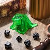Deekin Dice Jail Gelatinous Cube Dice Prison Resin Dice Cage, 7 Role Playing Dice with Dice Container Black Polyhedral Dice Set Miniature Accessory for Gatherings Activity Party Game Gift Set (Green)