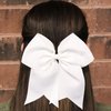 Cheer Bows Red Cheerleading Softball - Gifts for Girls and Women Team Bow with Ponytail Holder Complete your Cheerleader Outfit Uniform Strong Hair Ties Bands Elastics by Kenz Laurenz (11)