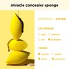 Real Techniques Miracle Concealer Sponge, Makeup Blending Sponge For Concealer, Elongated Shape & Precise Application, Yellow Sponge, Latex-Free Foam, 1 Count