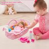 Baby Doll Bassinet Portable Carrier for 8-12 Inches Doll Accessories Baby Doll Crib Set Toys Baby Doll Cradle Sleeping Basket Bed