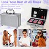 AOLIKOKO Makeup Kit for Teenager & Women Full Kit, All in One Makeup Set With The Small Cosmetic Train Case, Professional Makeup Kit, Makeup Gift Set for Women Girls (silver)
