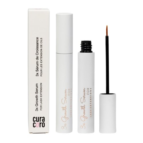 Curacoro 3x Growth Serum For Lash Extension, Peptide Enhancing Serum for Natural Lashes, Lash Extensions & Eyebrows, Eyelash Serum To Grow Lashes Fuller & Longer Looking Eyelashes (5ml)