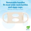 Dr. Brown's Milestones Wide-Neck Sippy Spout Bottle with 100% Silicone Handles, Easy-Grip Handles with Soft Sippy Spout, 9oz/270mL, Light-Pink & Ecru, 2-Pack, 6m+