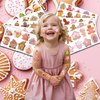 100 PCS Funny Pink Gingerbread Temporary Tattoos Sticker Birthday Gingerbread Man House Cookie Candy Christmas Party Decorations Supplies Favors Boys Girl Cute Fake Tattoo School Reward Themed Winter