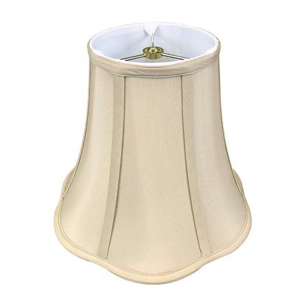 Royal Designs Flare Bottom Outside Corner Scallop Bell Lamp Shade, Beige, 5" x 13" x 8.75"