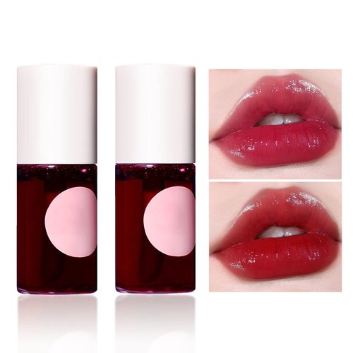 CAHIUYOA Lip Tint Stain Set,Korean Lip Tint Lip Stain Long Lasting Moisturizing Waterproof,High Pigment Multi-use Lip and Cheek Tint,Natural Lip Stain Tint Makeup tinta para labios(#03#04)