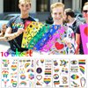 10 Sheets Gay Pride Temporary Body Tattoo Stickers Love Gradient Face Pride Rainbow for LGBT, BL,Les GL