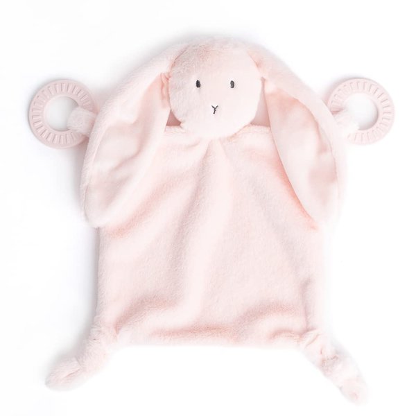 Bella Tunno Teether Buddy – Soft, Plush Baby Lovey with Textured Baby Teether Toy and Gentle Rattling Head, Comforts and Brings Teething Relief, Colorful Animal-Themed Baby Teething Toys (Bunny)