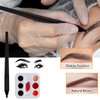 10pcs Black Disposable Microblading Pen Tool with 18U Blades 0.18mm and 30pcs Disposable Tattoo Pigment Tray Microblading Kit (Set 2)