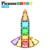 PicassoTiles Mini Size Magnetic Tiles Sensory Magnet Toys Diamond Series Construction Building Blocks Set STEM Learning Travel Size Educational Toy for Kids Boys Girls Toddlers Age 3+ PTM30