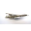 Generic Turquoise blue and silver metal alligator hair clip barrette fine thin hair (Pattern: Alligator clip)