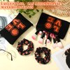 24 Basketball Stuff Set Cosmetic Bags Sport Makeup Bags Pencil Case Portable Storage Case Satin Sport Hair Scrunchies Elastic Hair Bands Basketball Gifts Basketball Accessories for Girl (Black, Love)