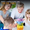 Pidoko Kids Wooden Stacking Building Blocks (49 Pcs) - Colorful Tumbling Blocks Board Games for Family Game Night - Montessori Toys Gifts, includes Storage Bag