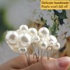 Sppry Wedding Pearl Hair Pins (12 PCS) - U Shaped Hair Accessories for Bridal Women (Silver)
