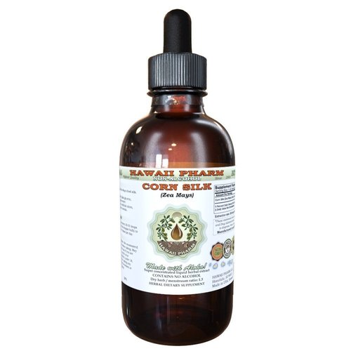 Hawaii Pharm Corn Silk Alcohol-FREE Liquid Extract, Organic Corn Silk (Zea Mays) Dried Silk Glycerite Natural Herbal Supplement 2 oz
