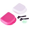 Retainer Case with Mirror, Mouth Guard Case, Orthodontic Dental Retainer Box, Denture Storage Container, Comes with a free small brush, 2 Pieces