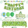 Turtle Party Decorations - Including Turtle Balloons, Happy Birthday Banner, Cake Topper, and Green Tablecloth for Under the Sea Party Decorations Turtle Birthday Party Supplies