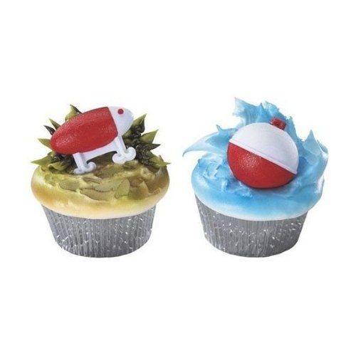 24 count - Fishing Lure and Bobber Cupcake Rings