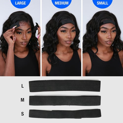 STUDIO LIMITED 3 pcs Lace Wig Melting Edge Band Elastic Band Edge Laying Band Non - Slip Adjustable Velcro Size Custom Fit (6 Pcs Melting Band)