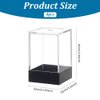 FINGERINSPIRE 4 Pcs Small Rectangle Plastic Collectibles Case 1.5x1.5x2.7inch Black Base Clear Lid Storage Box Mini Dustproof Protection Display Box for Action Figures Miniature Doll Models Crystals