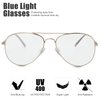 The Fresh Blue Light Blocking Glasses Aviator Frame Anti Blue Ray Computer Game Glasses for Teens Men Women (BAV301 Gold)