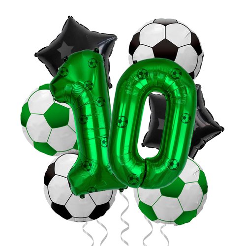 Soccer Party Decorations, Soccer Foil Balloons, Number 10 Foil Balloons for Kids Soccer Fans 10th Birthday Party, Soccer Game Day Party Decorations