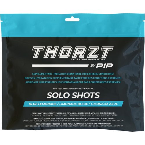 PIP Thorzt Blue Lemonade Solo Shots, 50 ct, Hydration Packets, Electrolytes, Vitamins, Amino Acids, Sugar Free