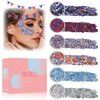 Boko 6pcs Body Glitter Gel, 60ML Total Red White Blue Chunky Glitter for Face Hair Body Pride Makeup, Patriotic Glitter for Flag Presidents' Day Independence Veterans Day Christmas Rave Accessories