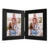 Giftgarden 3.5x5 Double Picture Frame with Clear Glass Display 3.5 by 5 Photo, Hinged Folding Frames for Tabletop, Black