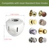 Heart of Tafiti Child Proof Door Knob Covers, Toddler Door Locks, Baby Proof Safety Locks for Doors, 4 Pack/White