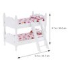 Zerodeko Lps Accessories Bunk Beds Set 1 12 Scale, Doll House Furniture of Bunk Bed with Ladder, Wooden Miniature Furniture Model, Kids’ Bedroom Set Play Toy Sets