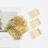 Lawie 20 Pack Bulk 5 Teeth Gold Metal Side Hair Combs Plain Blank Crafting DIY Wire Slide Combs Wedding Bridal Veil Combs Decorative Headpiece French Twist Updo Clip Bun Holder Hair Accessories